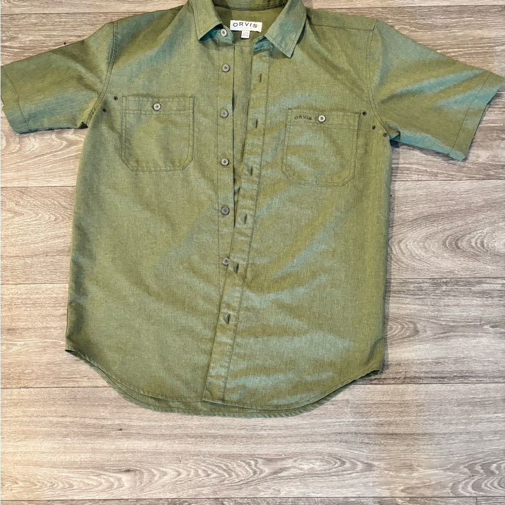 Orvis Olive Casual Button-Down Shirt